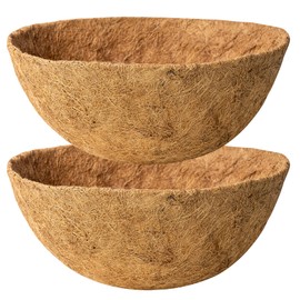 Karlliu 24 Inch Natural Coconut Fiber Liner for planters Round Coco Replacement Liners for Hanging Flower Basket Planter Extra Large Coco Coir Pots for Outdoor Garden Plants – 2 Pack