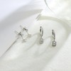 Seleneva 2 Pairs Sterling Silver Initial Letter Stud Hoop Earrings
