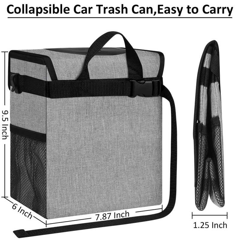 ELONGRIVER Car Trash Can Bin for Back Seat Leak Proof,