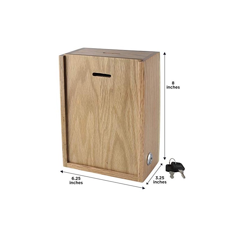 Wood Donation collection Box Suggestion Ballot Box With slot to