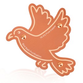 Bird Bath Copper Purification Disk 99.99% Pure Copper Water Cleaning Discs Triple-Point Support 0.6mm Physical Clean Water for All-Season Universal Natural Fit Outdoor Birdbaths Bowls Garden（Bird）