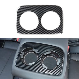 INTGET Rear Seat Armrest Cup Holder Cover for 2024 Subaru Crosstrek/2024 Subaru Impreza Accessories Carbon Fiber Car Back Center Console Water Cup Holder Panel Cover Trim(Rear Cup Holder Cover)