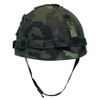 MFH Plastic Helmet with Woodland Camo Cloth Cover