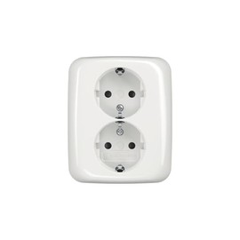 Busch-Jaeger 202 EUJB-214 Schuko Double Socket Alpine White (2TKA00003898)
