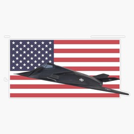 HOF Trading USAF F-117 Nighthawk USAF Stealth Airplane Us Flag Vinyl Sticker Waterproof Decal Laptop Wall Window Bumper Sticker 5"
