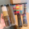 High-Elasticity Large Capacity Hair Tie Set (20 Pcs) with Case - Thick, Round Ponytail Holders Milk 7ea