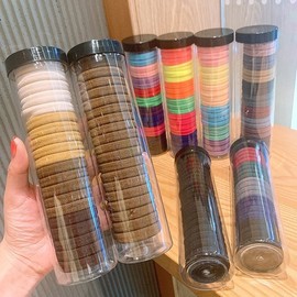 High-Elasticity Large Capacity Hair Tie Set (20 Pcs) with Case - Thick, Round Ponytail Holders Milk 7ea