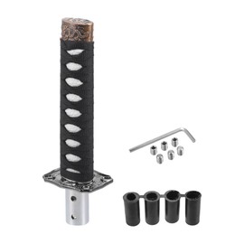 VekAuto Gear Shifter Knob Kit, 20cm Stick Shifter Lever Knob Universal for Automatic and Manual Vehicle Durable Iron Silver Tone White with 4 Adapter