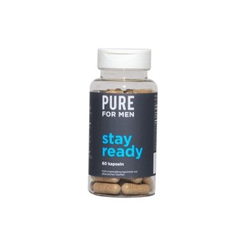 Pure for Men Original Cleanliness Stay Ready Fibre Supplement, 60 Vegan Capsules Helps Promote Regularity of Digestion Psyllium Husks Chia Seeds Oat Fibres Proprietary Formula