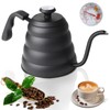 EFUTURETIME Gooseneck Kettle Gooseneck Kettle Black with Thermometer 1.2 L