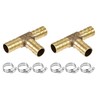 sourcing map Barb Hose Fitting 10mm OD Tee T Shape