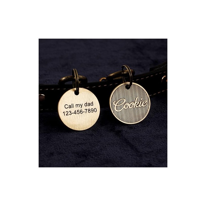 Placas grabadas para perros y gatos, Medallones redondos para collar