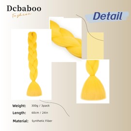 Dcbaboo Braids Extensions Synthetic Hair for Braiding 3 Pieces Ombre Braiding Hair Kanekalon Hair for Braiding Hair Extensions Braids Afro Crochet Box Braids Braiding 300 g, Yellow
