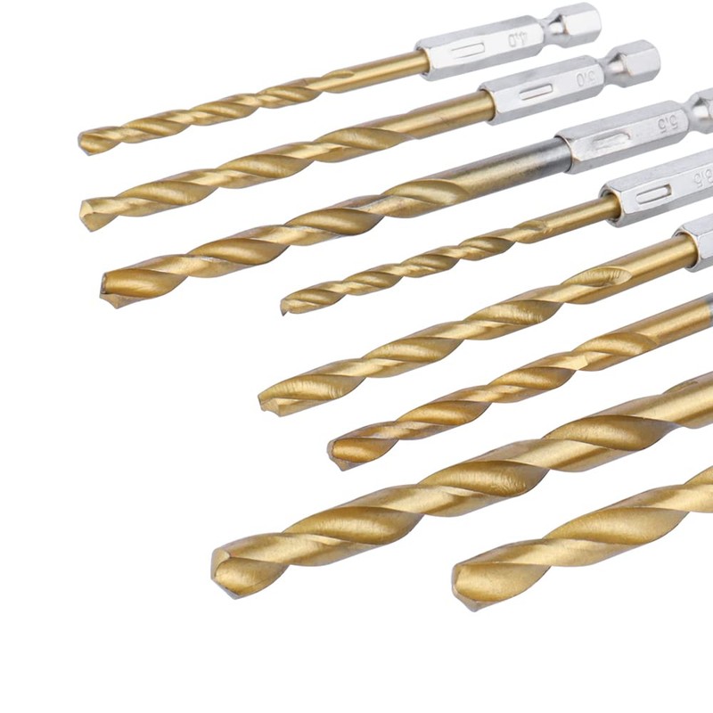 Mesee 13 Pieces Titanium Coated HSS Twist Drill Bits, High