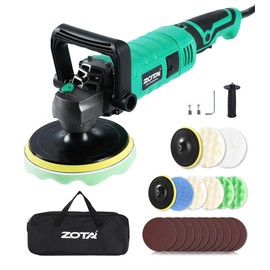 ZOTA Buffer Polisher, 1600W 7 Inch/6 Inch Pure Copper Motor Car Buffers and Polishers Kit, 7 Variable Speeds 1000-3500 RPM Car Polishers and Buffers, Ultra-long Cord for Car Boat Polishing Waxing.