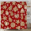 ABONAN Christmas Shower Curtain Gingerbread Snowflake, 72 x 72 Inch