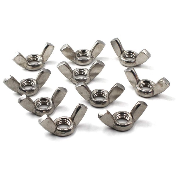 M6 Wing Nut 304 Stainless Steel Thread Nut Hand Twist Nut (Pack of 50)