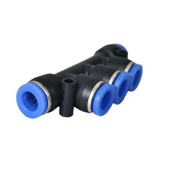 IQS Pneumatic Multiple Compressed Air Connector T-Multiple Distributor with 5 Outputs 12 mm Compressed Air Distributor