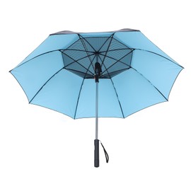 Cooling Fan Umbrella UV Guard Sun Blocking 2600mAh USB Rechargeable Sun Rain Umbrella for Outdoor Shopping Blue