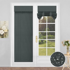 PureFit - Cortinas francesas 100 % opacas para ventana, cortinas de puerta de patio, cortinas de privacidad para atar la puerta delantera, cortinas de lino sintético aisladas, 26 x 80 pulgadas, 1