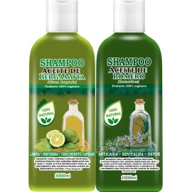 Shampoo Aceite De Bergamota 1l + Shampoo Aceite De Romero 1l