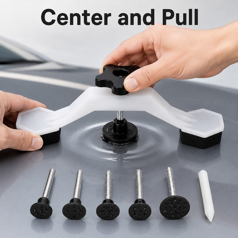 Paintless Dent Repair Puller Kit with Bridge Puller & 6
