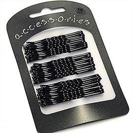 30 Long Brown Traditional Kirby Hair Grips Slides Clips Pins 6.5cm (2.6")