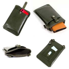 Doubles JYS-7356 Shoulder Bag, Pouch, Men's, Women's, Genuine Leather, Small, green