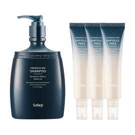 Sollab 1 Premier Hi-Gro Shampoo + 3 Scalp Ampoule Packs / 프리미어 하이그로 샴푸1개+두피앰플팩 3개