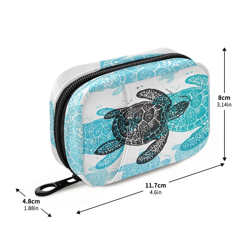 Sea Turtle Abstract Pill Box 7 Day Pill Case Travel
