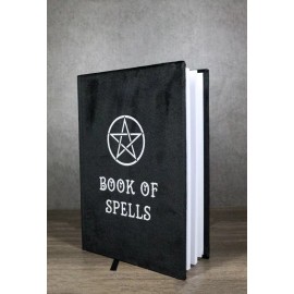 The Book Of Spells Pentagram Circle A5 Lined Pages Velvet Cover Journal Book