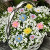 XIZHI 20Pcs Garden Stakes Daisy Flower Decor Silk Artificial Flowers