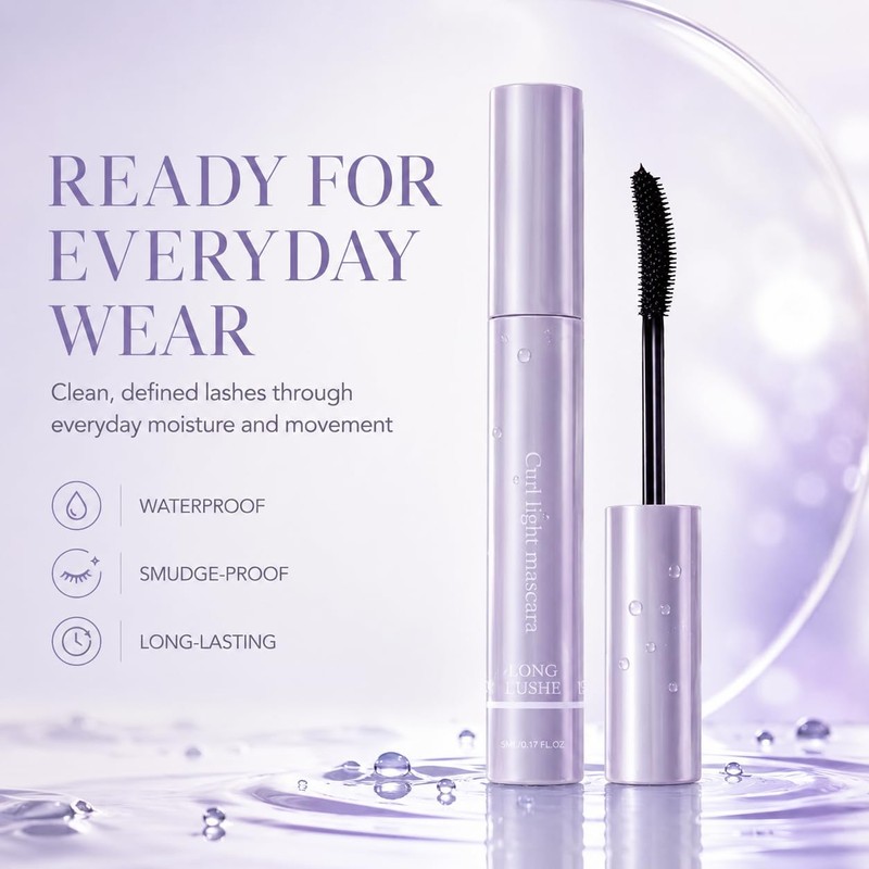 Curling Mascara with Curved Precision Brush, Lengthening & Lash Defining