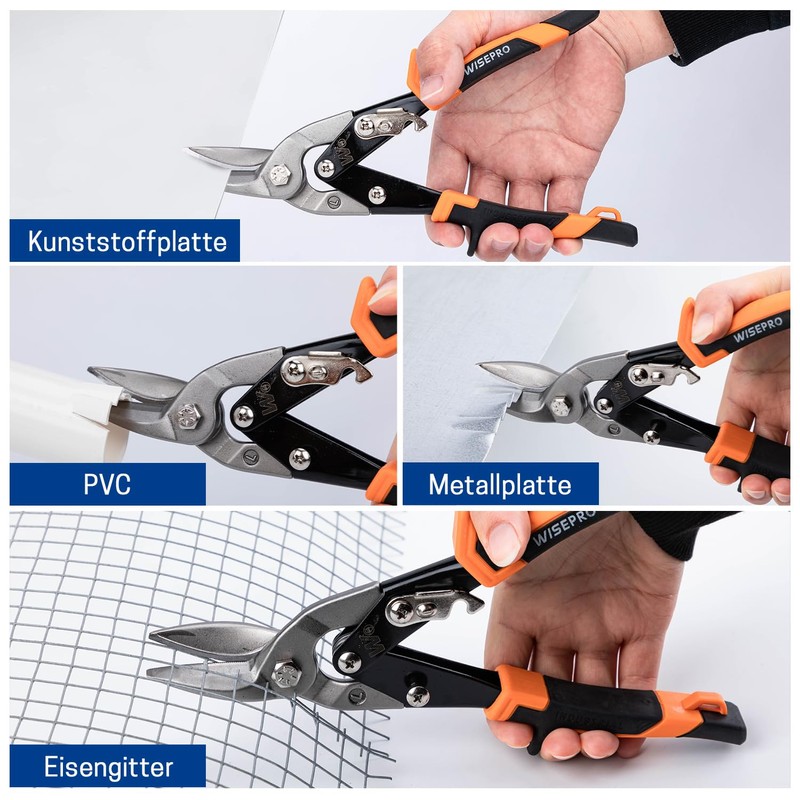 WISEPRO 10 inch / 12 inch tin snips (straight/left/right), metal