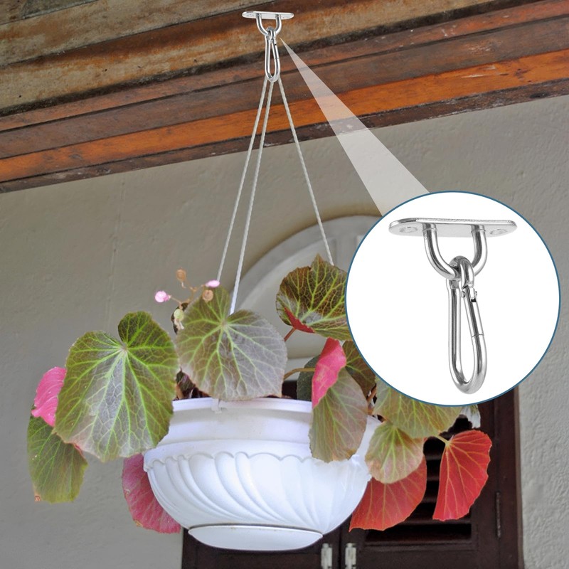 CYEER Pack of 12 Ceiling Hooks Heavy Duty Carabiner Stainless