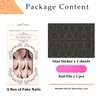 24pcs French Press on Nails Medium Coffin Nails with Glue