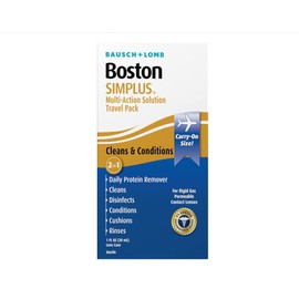 Boston Simplus Contact Lens Solution, for Gas Permeable Contact Lenses, Contact Lens Case Included, 1 Fl Oz (Pack of 2)