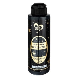 Ideen mit Herz Acrylic Paint Multisurface Fine Glitter Universal Water-Based Paint with Elegant Shimmering Gold Glitter 180 ml (Black)