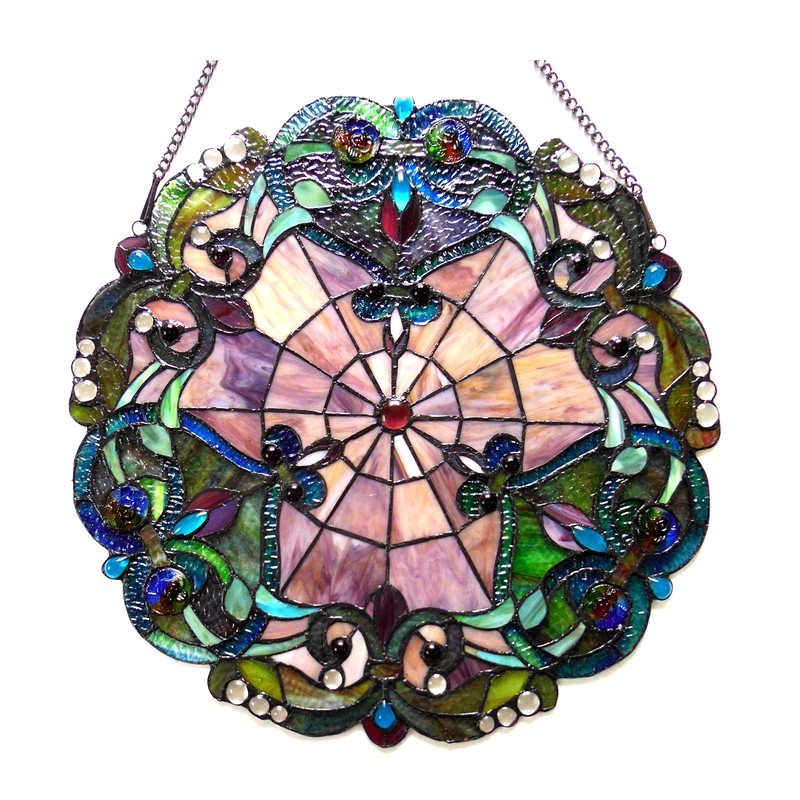 Chloe Lighting CH1P963BV20-GPN Emilia Tiffany-Glass Victorian Window Panel 20" Emilia