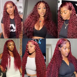 Dokksiiia 26/28/30 Inch Burgundy Weave Extensions 99j Kinky Curly Bundles Human Hair Burgundy Curly Wave Bundles Double Weft Brazilian Human Hair Extensions Natural Look