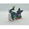 Celtic Forest Clay BLACK and WHITE CAT Christmas Ornament TANGLED