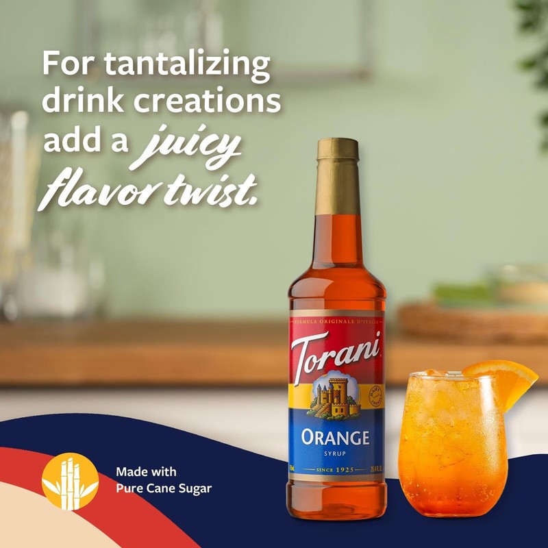 Torani Valencia Orange Syrup 25.4 Fl Oz Perfect For Drinks