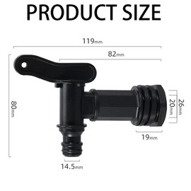 Outlet Tap, 3/4 Inch Outlet Tap for Water Butt, Pack of 2 Plastic Replacement Tap, Outlet Tap Water Butt, Plastic Outlet Tap, Plastic Replacement Tap, Water Butt Tap Adapter with Sealing Tape