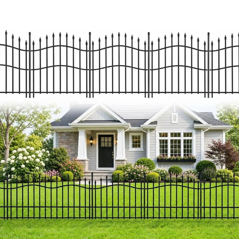 32 Inch No Dig Metal Garden Fence, 10 Pack 22