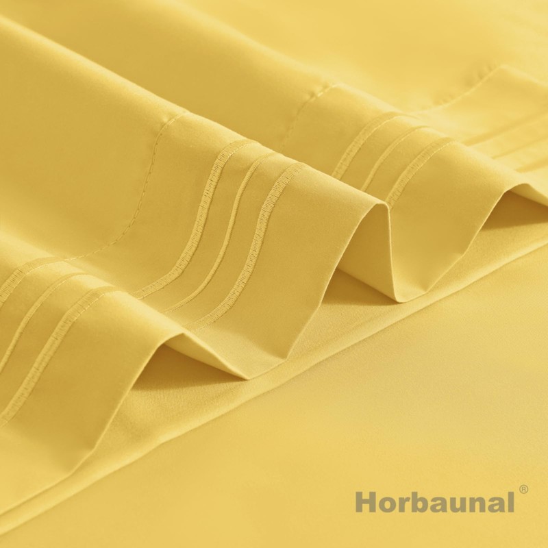 Horbaunal 2 Pack Microfiber Body Pillow Covers Yellow Body Pillow