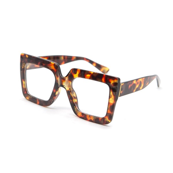 LJCZKA Quadratisch Blaulichtfilter Brille Damen Herren, Dicker Rahmen Blaulichtbrille Übergroß