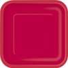 Unique 31502 7" Square Dessert Plates | Ruby Red Color