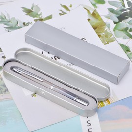 Jinhao 10 Series Press Gradient Grey Retractable Extra Fine Nib Fountain Pen with Ink Converter and Metal Pen Box (Silver Clip Version)