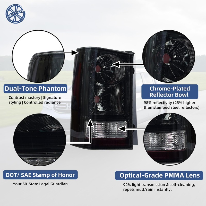 PAANLOK Set of 2 Direct Fit OE Replacement Tail Lights