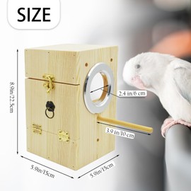 kathson Parakeet Nesting Box Transparent Bird House Bird Nest Box for Cage Parrot Nesting Boxes Wooden Breeding Box for Cockatiel Lovebirds Budgie Finch Canary(M)